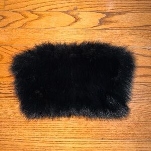 Black Faux Fur Tube Top